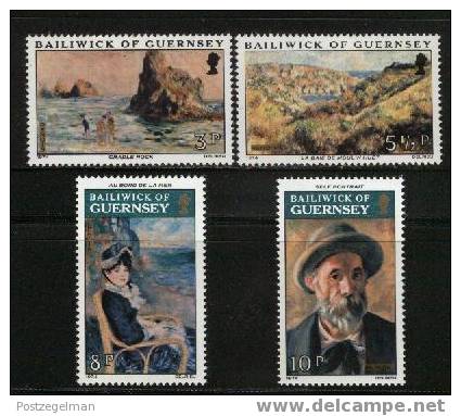 GUERNSEY 1974 MNH Stamp(s) Renoir Paintings 110-113  #5145 - Guernsey