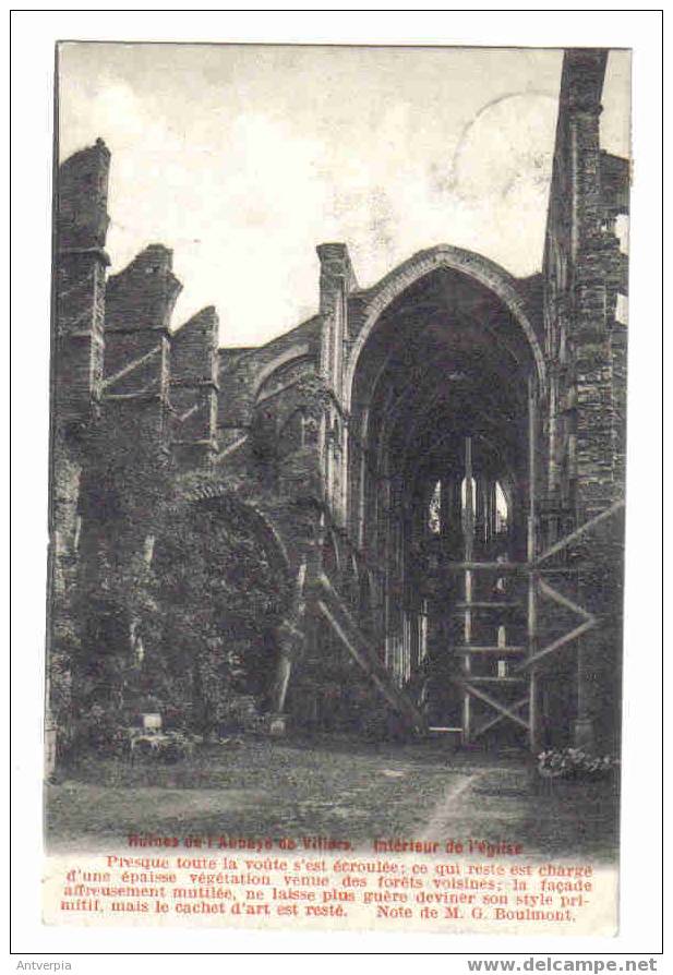 Ruines De L´abbaye De Villers-intérieur De L'église 1912 Edit Hotel Des Ruines - Villers-la-Ville