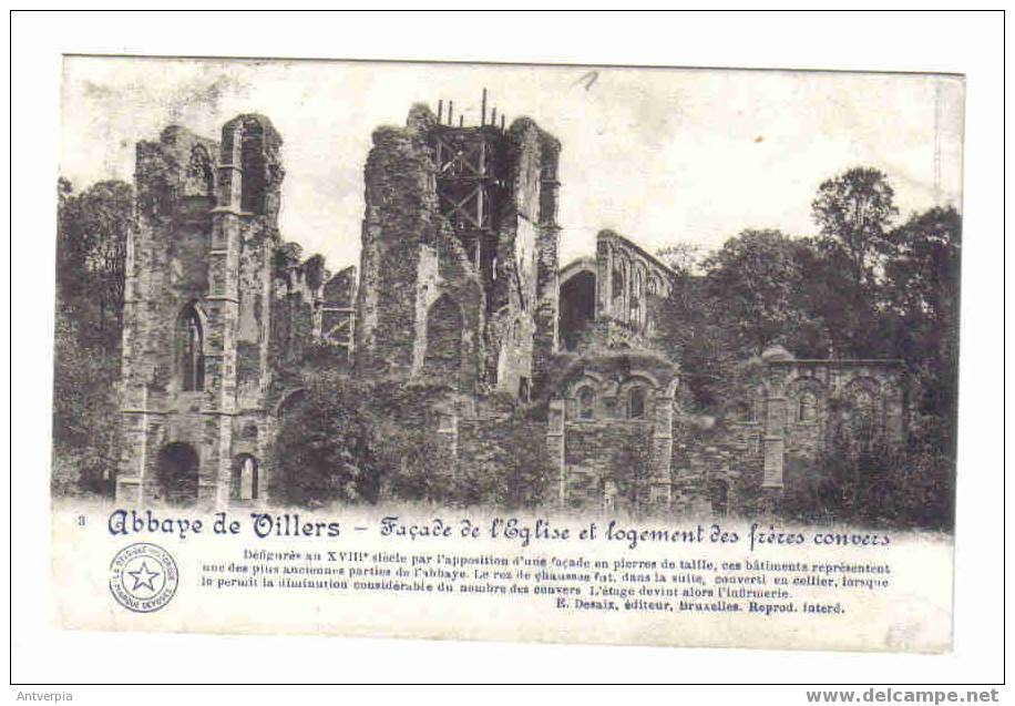 Ruines De L´abbaye De Villers-facade De L'église Et Logement Des Fréres 1912 Edit.hotel De La Foret - Villers-la-Ville