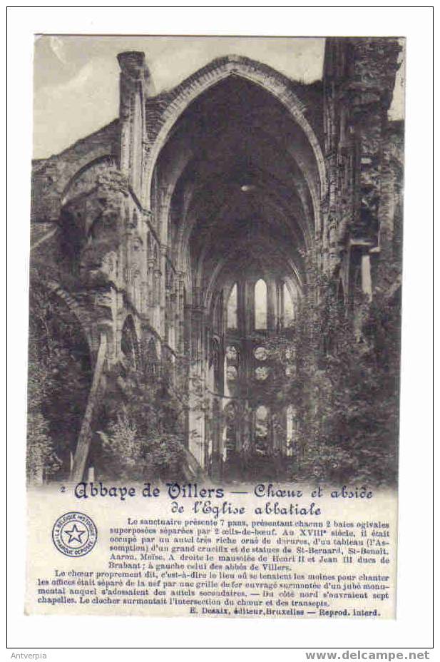 Ruines De L´abbaye De Villers-choeur Et Abside De L'église 1912 Edit.hotel De La Foret - Villers-la-Ville