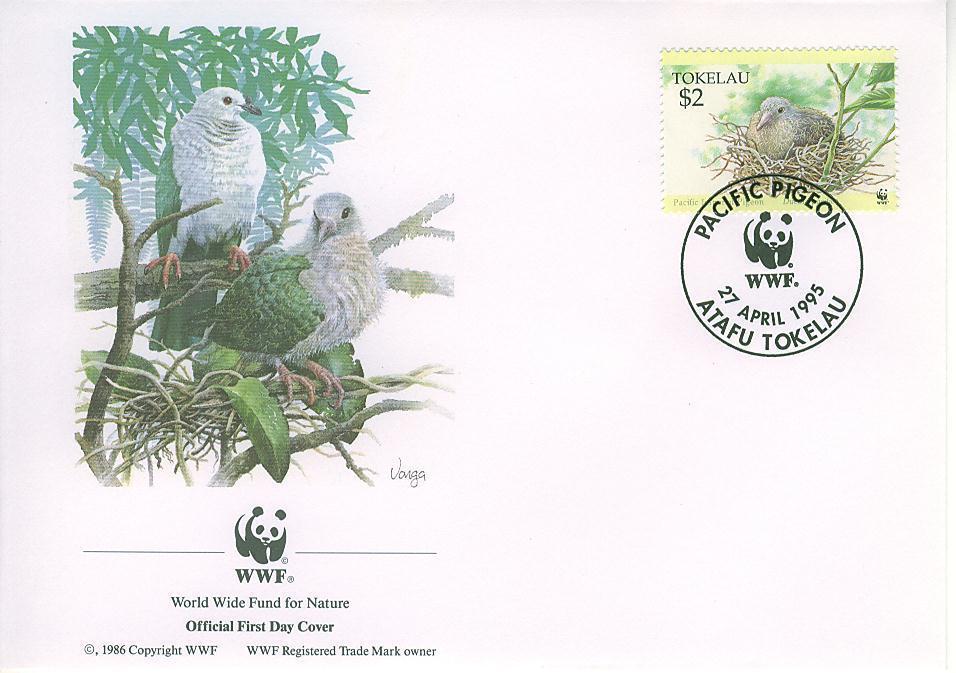 W0143 Pigeon Du Pacifique Ducula Pacifica Tokelau 1995 WWF FDC Premier Jour - Pingouins & Manchots
