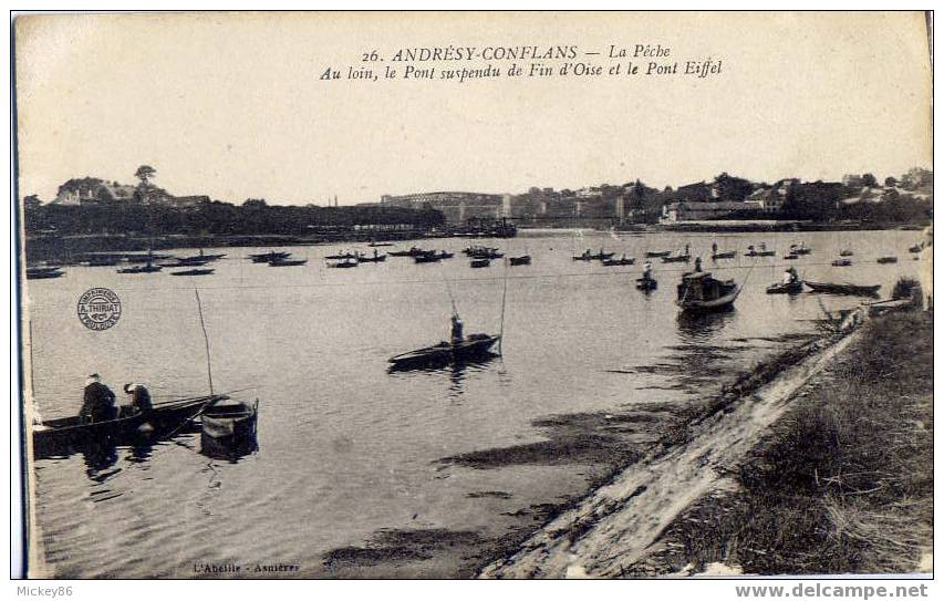 Andrésy-Conflans--1918--L A  Peche(animée) N° 26 Par L´Abeille--jolie Carte-- - Andresy