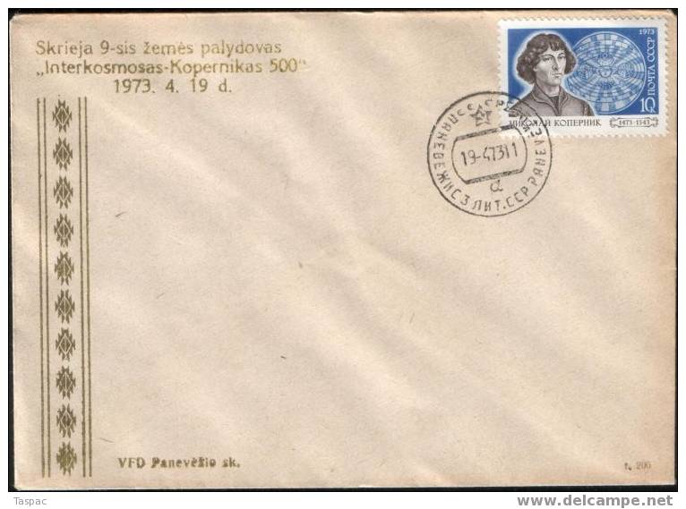 Russia 1973 Intercosmos - Copernicus 500 Panevezys Cover - Russie & URSS