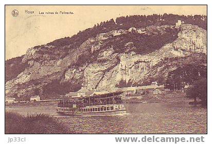 Houx - Les Ruines De Poilvache Avec Bateau Sur La Meuse (1926) - Yvoir