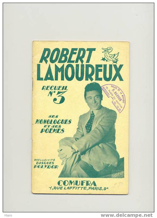 Robert LAMOUREUX - Recueil N°3 De Monologues Et Poèmes (dont Le Canard) - French Authors