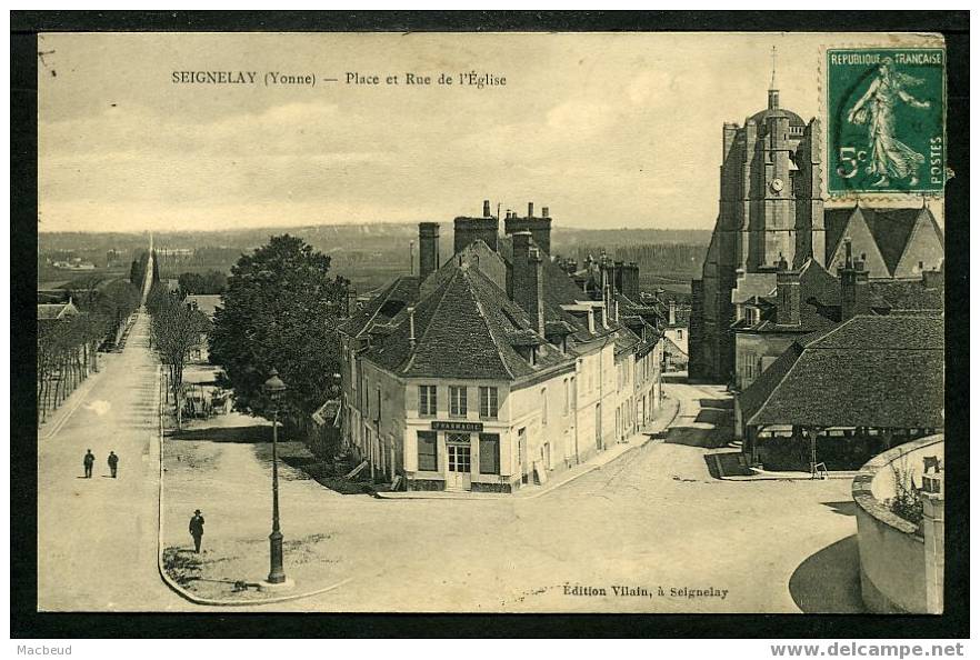 89 - SEIGNELAY - Place Et Rue De L'Église - PETITE ANIMATION - Seignelay