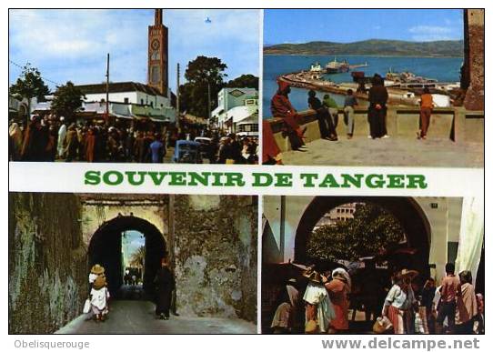SOUVENIR DE TANGER 4 VUES EN UNE CARTE BONNE ANIMATION - Tanger