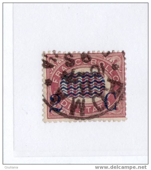 REGNO VITTORIO EMANUELE II - ANNO 1878- C.2 Su 0,05  Lacca Cat.30  Sassone Usato - Used