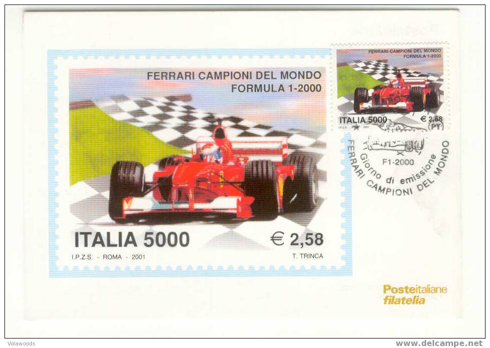 Italia - Cartolina Maximum Ferrari Campione Del Mondo F1 2000 - Automobile