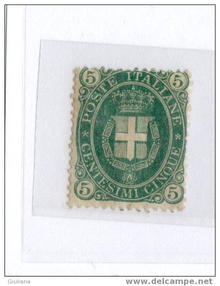 ITALIA REGNO - RE UMBERTO I - 5c Verde Scuro - N. 44 Sassone Linguellato - Nuevos