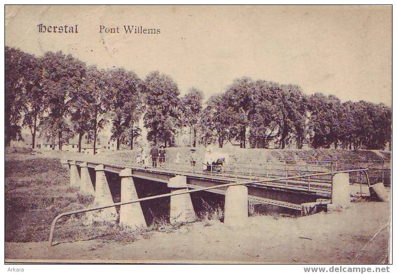 HERSTAL = Pont Willems  (pli Coin Droit Inf.)  1919 - Herstal