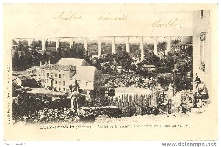 86 - VIENNE - L´ISLE JOURDAIN - MINOTERIE - MOULIN - BELLE VUE D'ENSEMBLE - VOYAGEE 1903 - L'Isle Jourdain