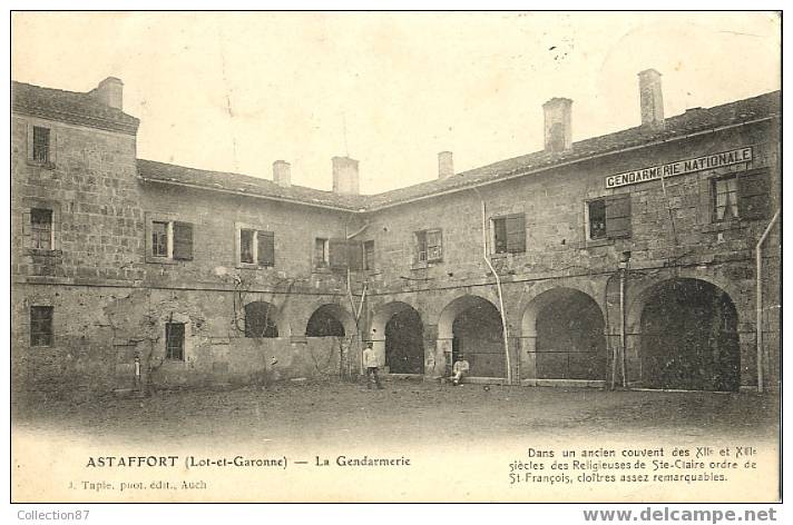 47 - LOT ET GARONNE - ASTAFFORT - GENDARMERIE - COUVENT Des XIIè ET XIIIè SIECLES - CLOITRES - ORDRE De ST FRANCOIS - Astaffort