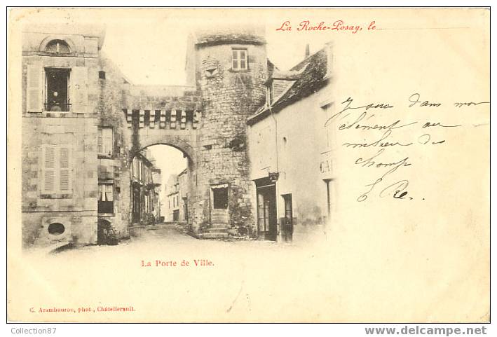 86 - VIENNE - LA ROCHE POSAY - PORTE De La VILLE - VOYAGEE 1902 - La Roche Posay