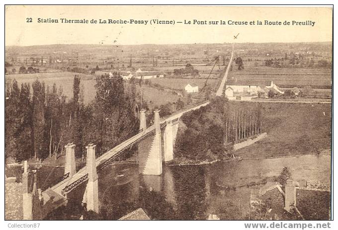 86 - VIENNE - LA ROCHE POSAY - PONT SUSPENDU - BEAU PLAN - - La Roche Posay