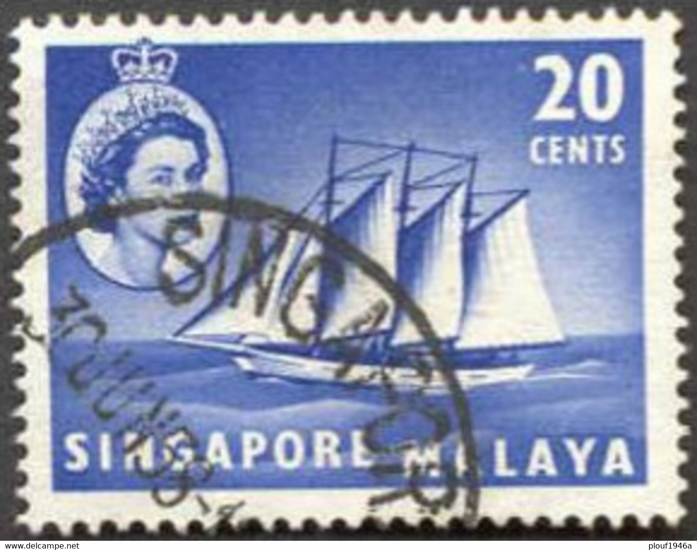 Pays : 441 (Singapour : Colonie Britannique)  Yvert Et Tellier N° : 36 (o) ; SG SG 46 - Singapour (...-1959)