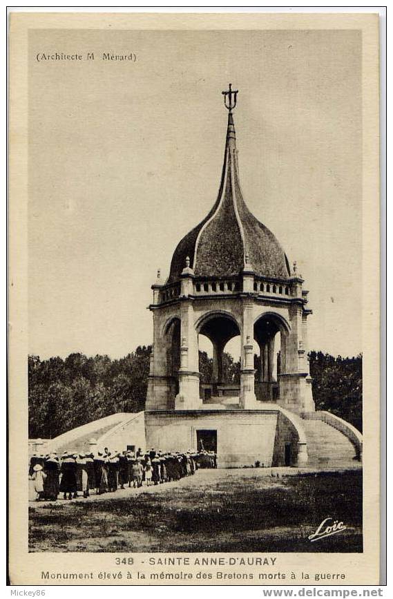 Ste ANNE D´Auray-1948--Monument élevé à La Mémoire Des Bretons Morts à La Guerre(animée) N°348 Par Laurent-Nel - Sainte Anne D'Auray