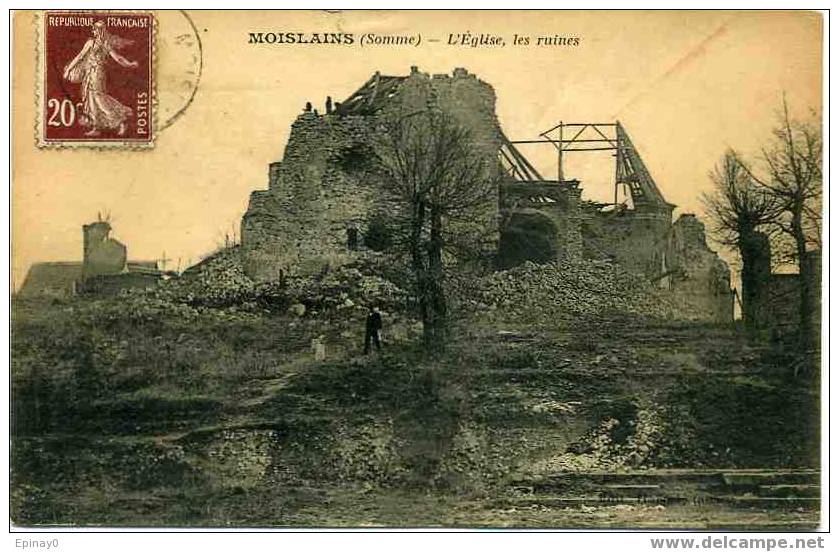 B - 80 - MOISLAINS - L'église - Les Ruines - Moislains