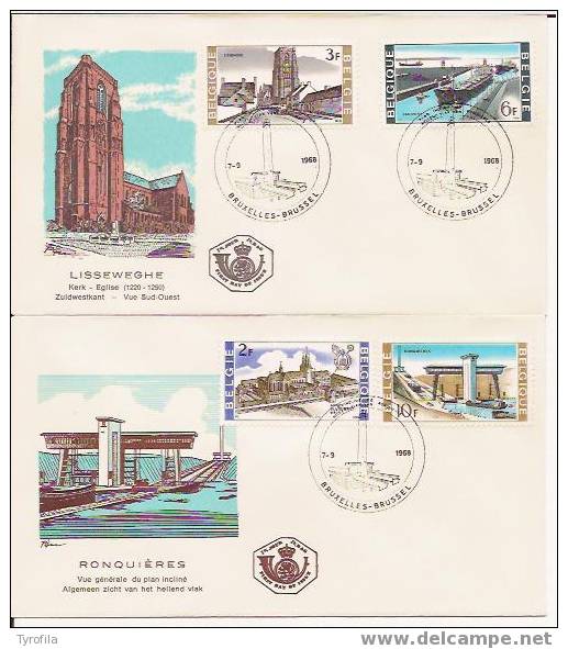 België  FDC  1466/1469  Bruxelles-Brussel   Toerisme - 1961-1970