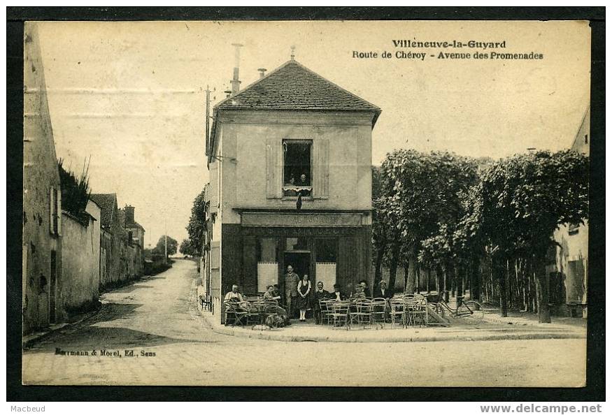 89 - VILLENEUVE LA GUYARD - Route De Chéroy - Avenue Des Promenades - Café "Au Bon Coin" - BELLE ANIMATION - Villeneuve-la-Guyard