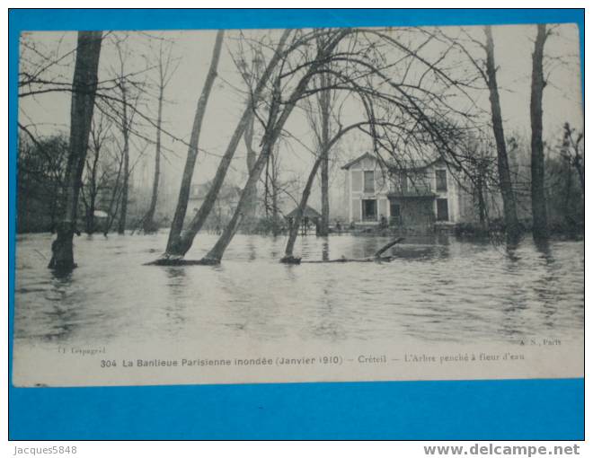 94) Créteil -n°304--l'arbre Penché à Fleur D'eau-( Crue De Janvier 1910)---PUB-DES BOUILLON-KUB--tres Belle Carte - Creteil