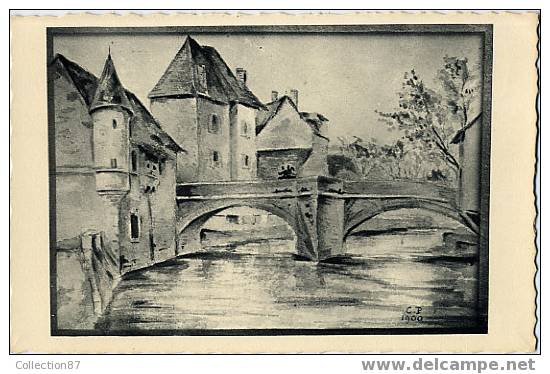 23 - CREUSE - AUBUSSON - VIEUX PONT De La TERRADE - TRES BELLE CARTE D'après GRAVURE - Edition VINCENT - - Aubusson