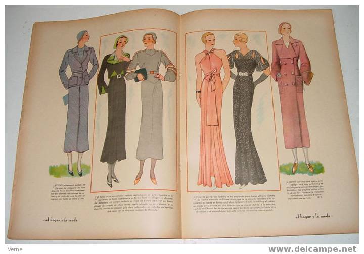 ANTIGUA REVISTA EL HOGAR Y LA MODA - 15 Marzo 1934 - MIDE 30 X 23 CMS. - MUCHISIMAS ILUSTRACIONES - 58 PAGINAS - ESTE NU - Patrones