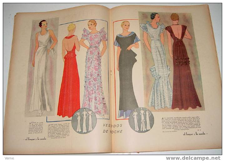 ANTIGUA REVISTA EL HOGAR Y LA MODA - 15 ABRIL 1934 - MIDE 30 X 23 CMS. - MUCHISIMAS ILUSTRACIONES - 48 PAGINAS - ESTE NU - Patrones