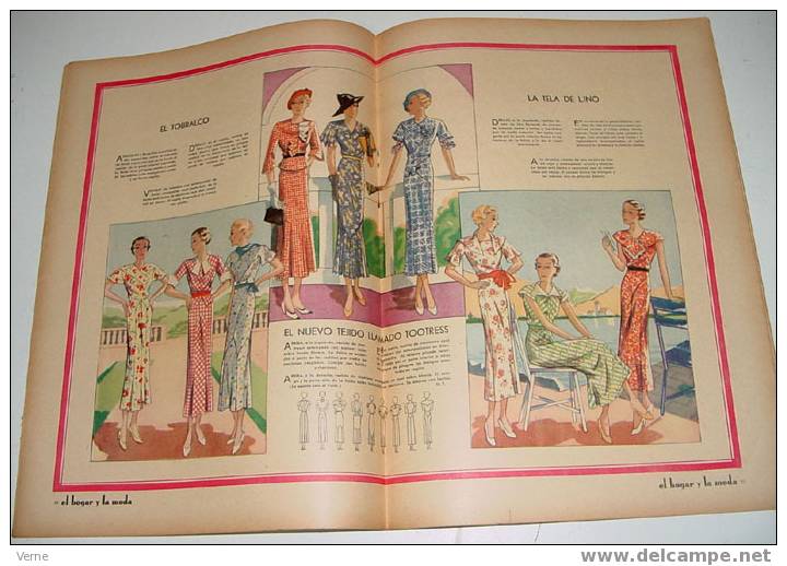 ANTIGUA REVISTA EL HOGAR Y LA MODA - 15 MAYO 1934 - MIDE 30 X 23 CMS. - MUCHISIMAS ILUSTRACIONES - 48 PAGINAS - ESTE NUM - Patrons