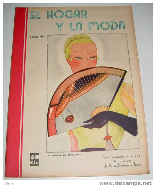 ANTIGUA REVISTA EL HOGAR Y LA MODA - 5 JUNIO 1934 - MIDE 30 X 23 CMS. - MUCHISIMAS ILUSTRACIONES - 48 PAGINAS - ESTE NUM - Patrones