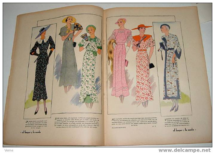 ANTIGUA REVISTA EL HOGAR Y LA MODA - 15 JUNIO 1934 - MIDE 30 X 23 CMS. - MUCHISIMAS ILUSTRACIONES - 48 PAGINAS - ESTE NU - Patterns