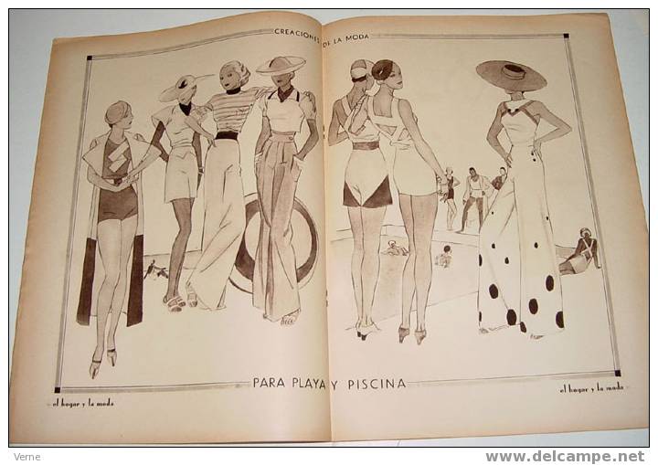 ANTIGUA REVISTA EL HOGAR Y LA MODA - 25 JUNIO 1934 - MIDE 30 X 23 CMS. - MUCHISIMAS ILUSTRACIONES - 48 PAGINAS - ESTE NU - Patrones