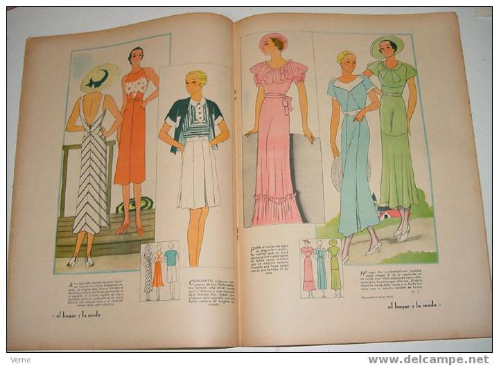 ANTIGUA REVISTA EL HOGAR Y LA MODA - 15 JULIO 1934 - MIDE 30 X 23 CMS. - MUCHISIMAS ILUSTRACIONES - 48 PAGINAS - ESTE NU - Patrones