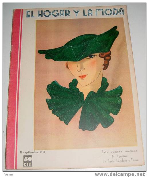 ANTIGUA REVISTA EL HOGAR Y LA MODA - 15 SEPTIEMBRE 1934 - MIDE 30 X 23 CMS. - MUCHISIMAS ILUSTRACIONES - 48 PAGINAS - ES - Patrons