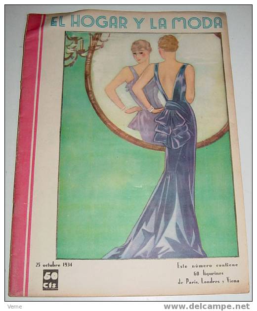 ANTIGUA REVISTA EL HOGAR Y LA MODA - 25 OCTUBRE 1934 - MIDE 30 X 23 CMS. - MUCHISIMAS ILUSTRACIONES - 48 PAGINAS - ESTE - Patterns