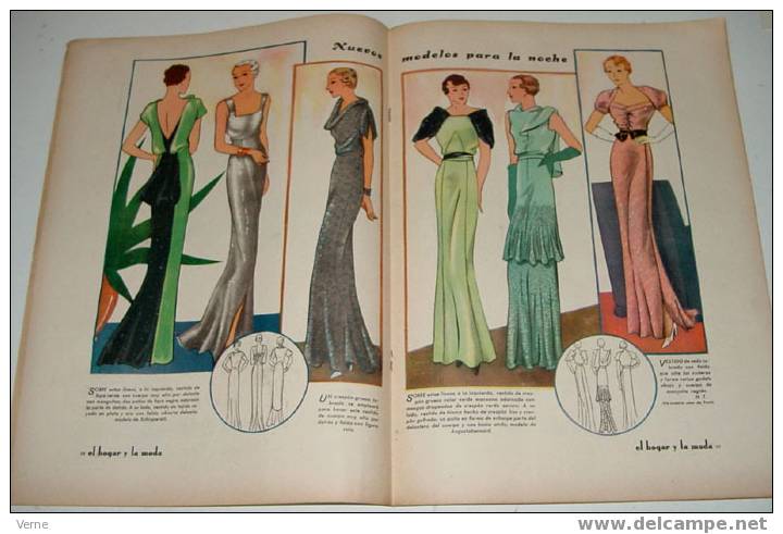 ANTIGUA REVISTA EL HOGAR Y LA MODA - 15 NOVIEMBRE 1934 - MIDE 30 X 23 CMS. - MUCHISIMAS ILUSTRACIONES - 48 PAGINAS - EST - Schnittmuster