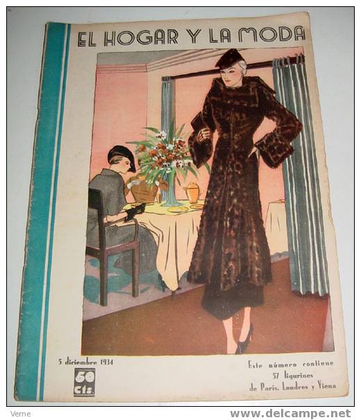 ANTIGUA REVISTA EL HOGAR Y LA MODA - 15 DICIEMBRE 1934 - MIDE 30 X 23 CMS. - MUCHISIMAS ILUSTRACIONES - 48 PAGINAS - EST - Schnittmuster