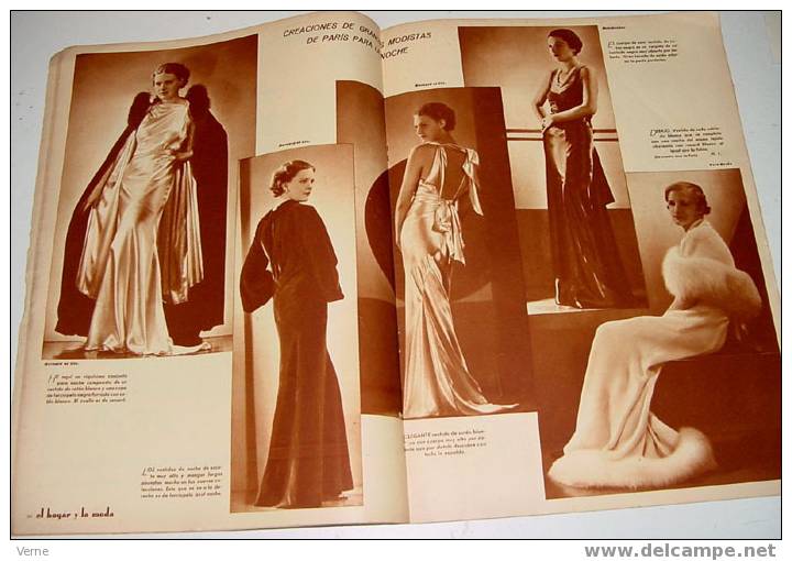 ANTIGUA REVISTA EL HOGAR Y LA MODA - 15 DICIEMBRE 1934 - MIDE 30 X 23 CMS. - MUCHISIMAS ILUSTRACIONES - 48 PAGINAS - EST - Patrones