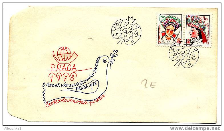 MARCOPHILIE SUPERBE LETTRE DE PRAGUE EN TCHECOLOVAQUIE  COLOMBE DE LA PAIX 1978 CESKOSLOVENSKO - Other & Unclassified