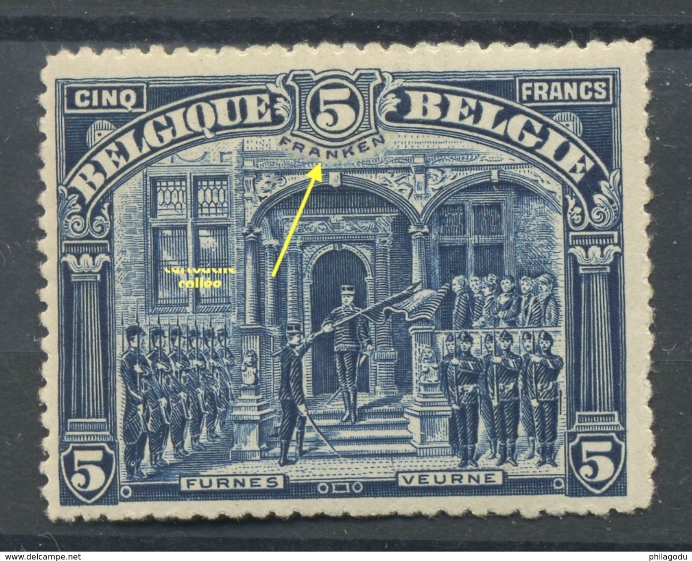 Belgique 147  5 Franken  POSTFRIS  Sans Charnière TRAFIQUE Cote 2100 Euros - 1915-1920 Albert I