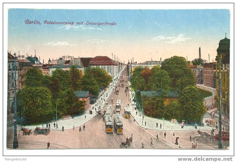 Berlin, Potsdamerplatz Mit Leipzigerstraße - CAk Um 1910 - (d 1084) - Tiergarten