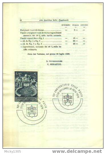 Vatican - Sonderstempel /special Cancellation (0250) - Briefe U. Dokumente
