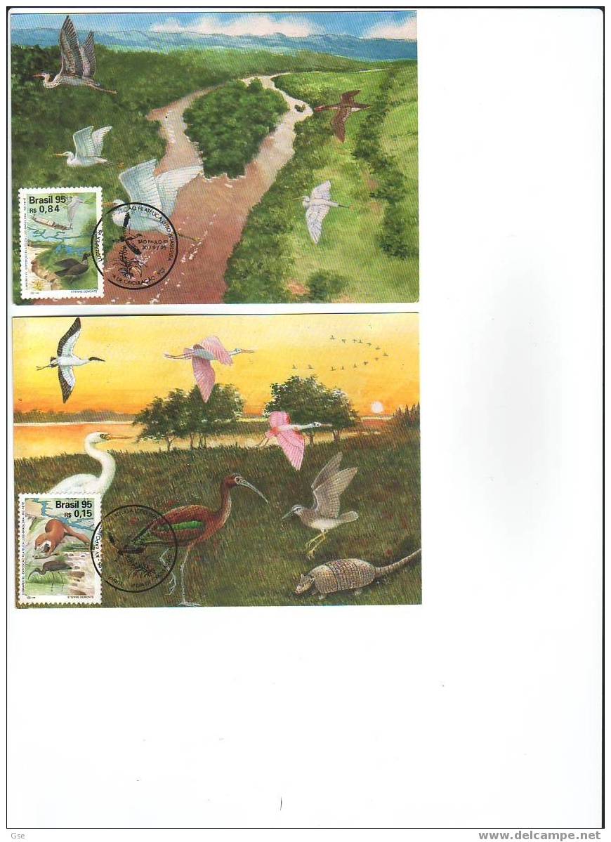 BRASILE  Yvert 2246/47 - FDC-CM -  Protezione Natura - Vari Animali - Papageien
