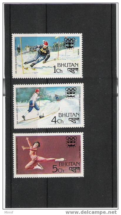 BHOUTAN  -  3 Tp Neufs**  -  Innsbruck 1976  -  AUCUN DEFAUT - SUPERBES... - Winter 1976: Innsbruck