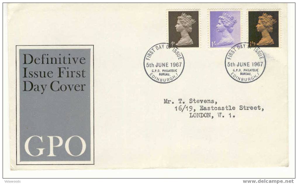 Regno Unito - Busta FDC: Serie Definitiva - 1967 - 1952-1971 Pre-Decimal Issues