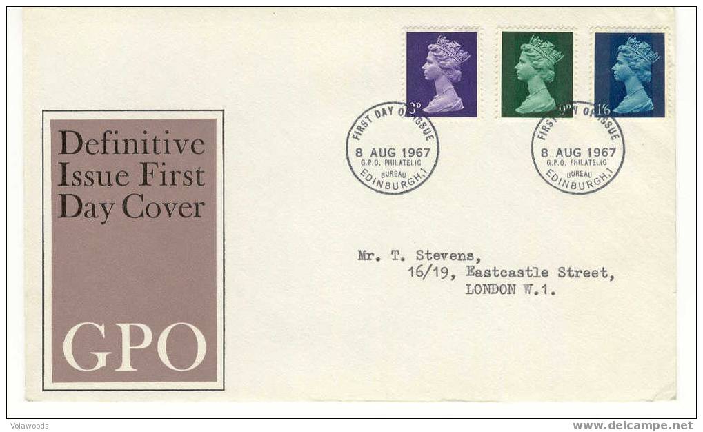 Regno Unito - Busta FDC: Serie Definitiva - 1967 - 1952-1971 Pre-Decimal Issues