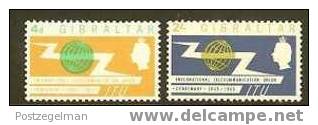 GIBRALTAR 1965 Mint Hinged Stamp(s) I.T.U. 169-170 #5923 - Andere & Zonder Classificatie