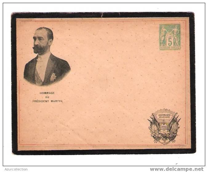 ENTIER POSTAL  .5 CTS TYPE SAGE .HOMMAGE AU PRESIDENT MARTYR - Standard Covers & Stamped On Demand (before 1995)