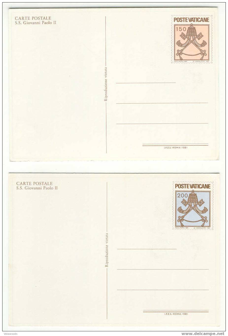 Vaticano - Cartoline Postali In Serie Completa S.S. Giovanni Paolo II° - 1981 - Postal Stationeries