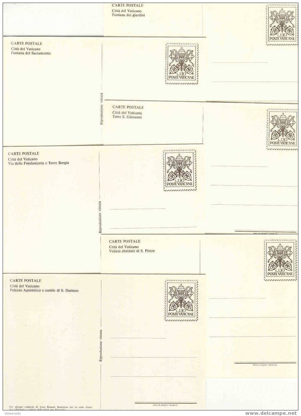 Vaticano - Cartoline Postali Nuove: Fontane E Vedute In Contenitore - 1978 - Entiers Postaux